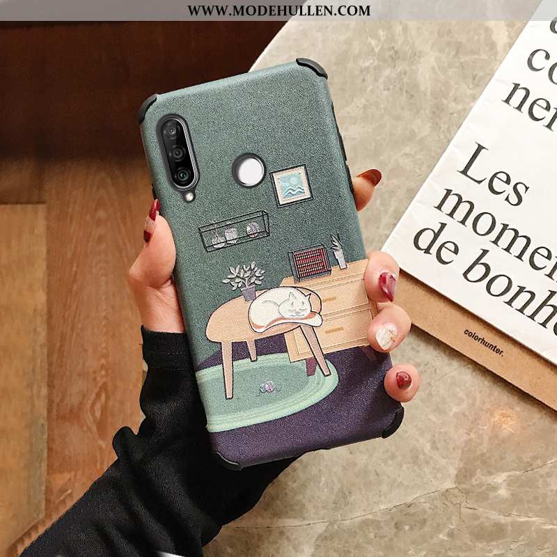 Hülle Huawei P30 Lite Karikatur Nette Anti-sturz Handy Case Neu Grün