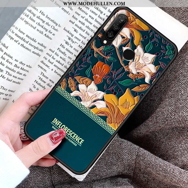 Hülle Huawei P30 Lite Persönlichkeit Kreativ Einfach Nubuck Schutz Case Blumen Rosa