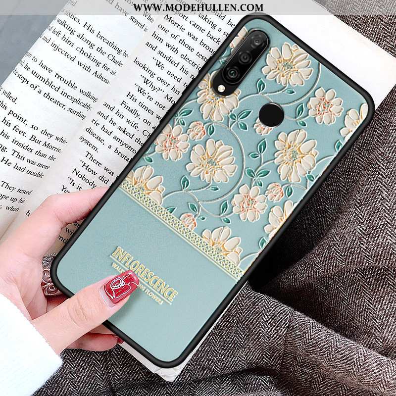 Hülle Huawei P30 Lite Persönlichkeit Kreativ Einfach Nubuck Schutz Case Blumen Rosa