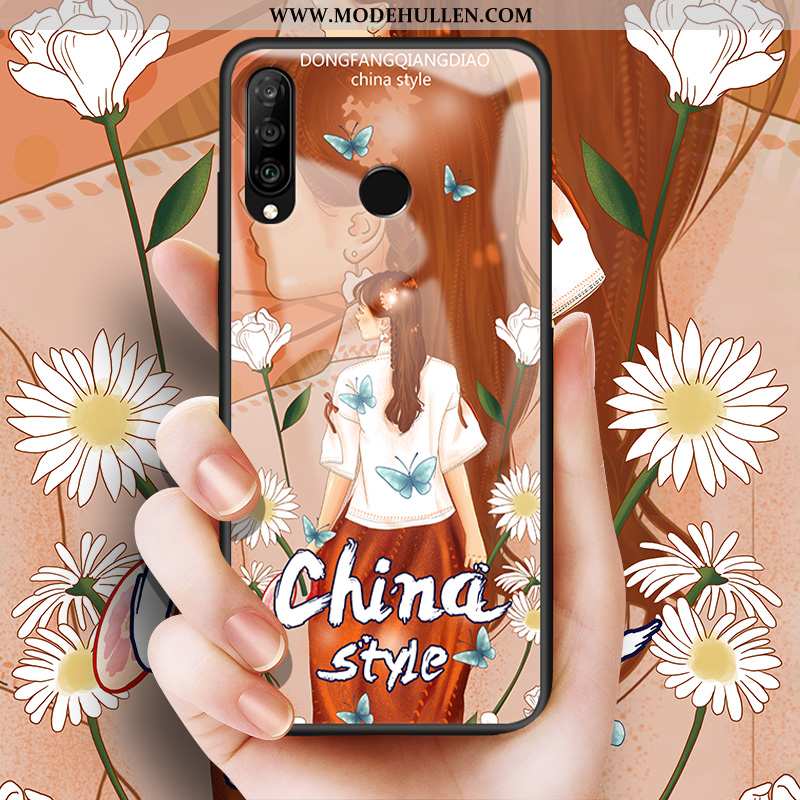 Hülle Huawei P30 Lite Persönlichkeit Kreativ Herz Handy Mini Schutz Anti-sturz Blau