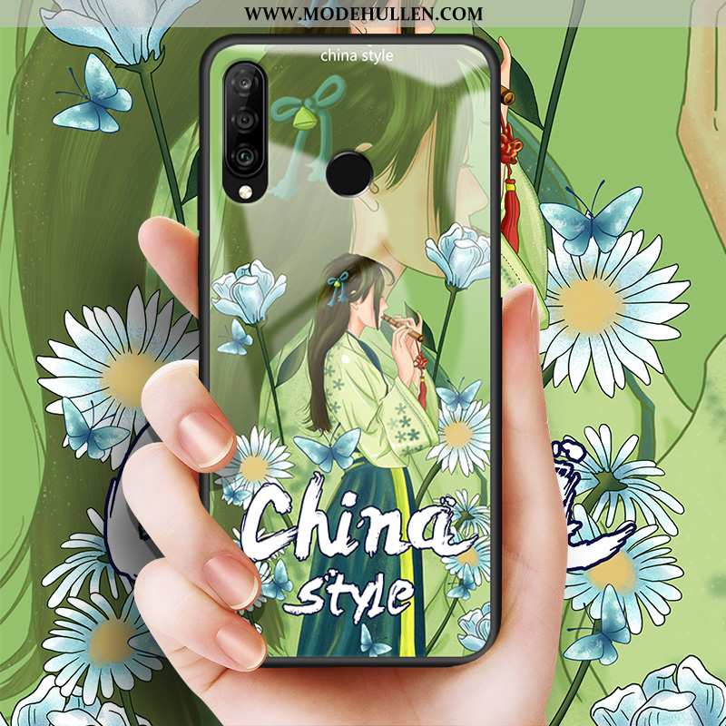 Hülle Huawei P30 Lite Persönlichkeit Kreativ Herz Handy Mini Schutz Anti-sturz Blau
