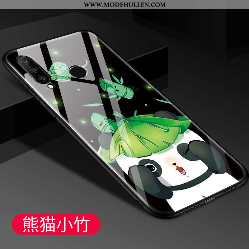 Hülle Huawei P30 Lite Silikon Glas Mode Nubuck Spiegel Trend Grün