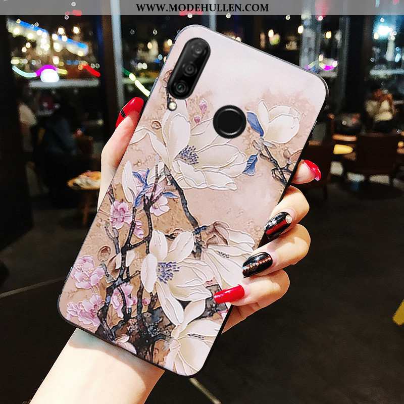 Hülle Huawei P30 Lite Weiche Silikon Handy Schutz Rosa Einfassung Case