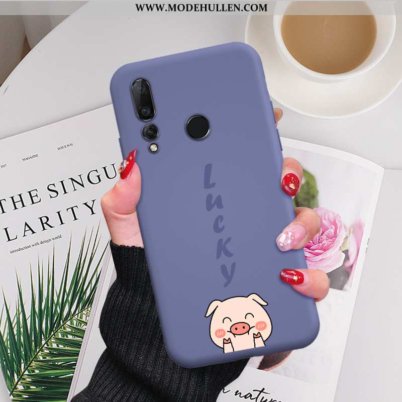 Hülle Huawei P30 Lite Xl Karikatur Nette Glücklich Persönlichkeit Anti-sturz Einfassung Mini Lila