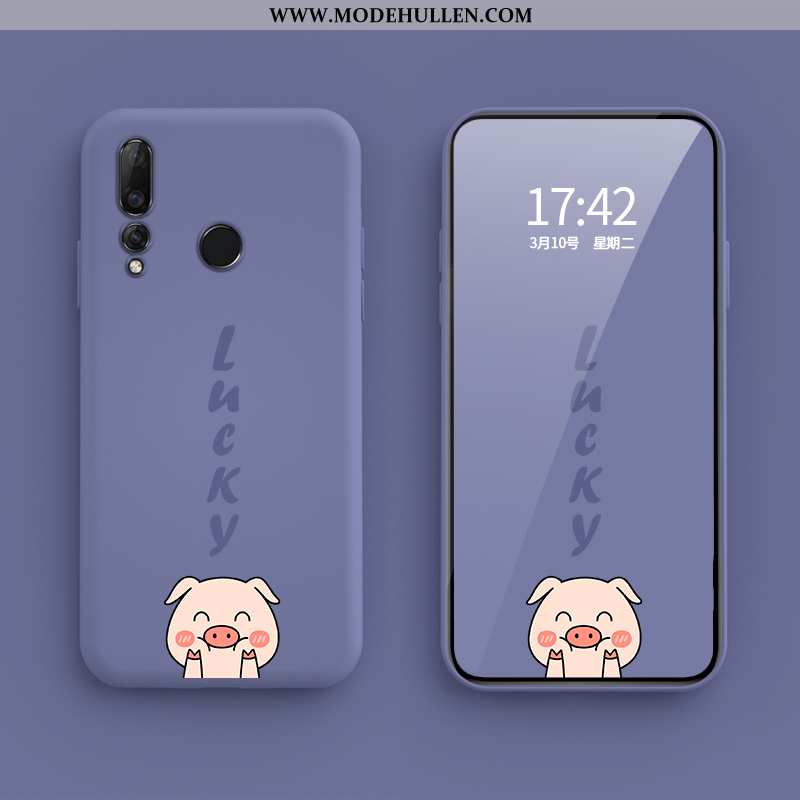 Hülle Huawei P30 Lite Xl Karikatur Nette Glücklich Persönlichkeit Anti-sturz Einfassung Mini Lila