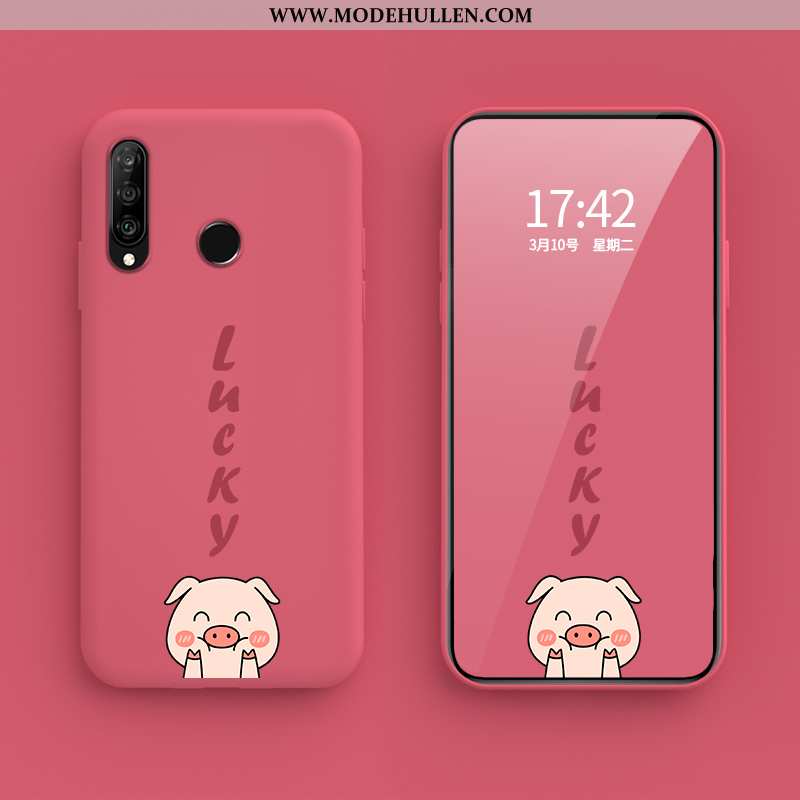 Hülle Huawei P30 Lite Xl Karikatur Nette Glücklich Persönlichkeit Anti-sturz Einfassung Mini Lila