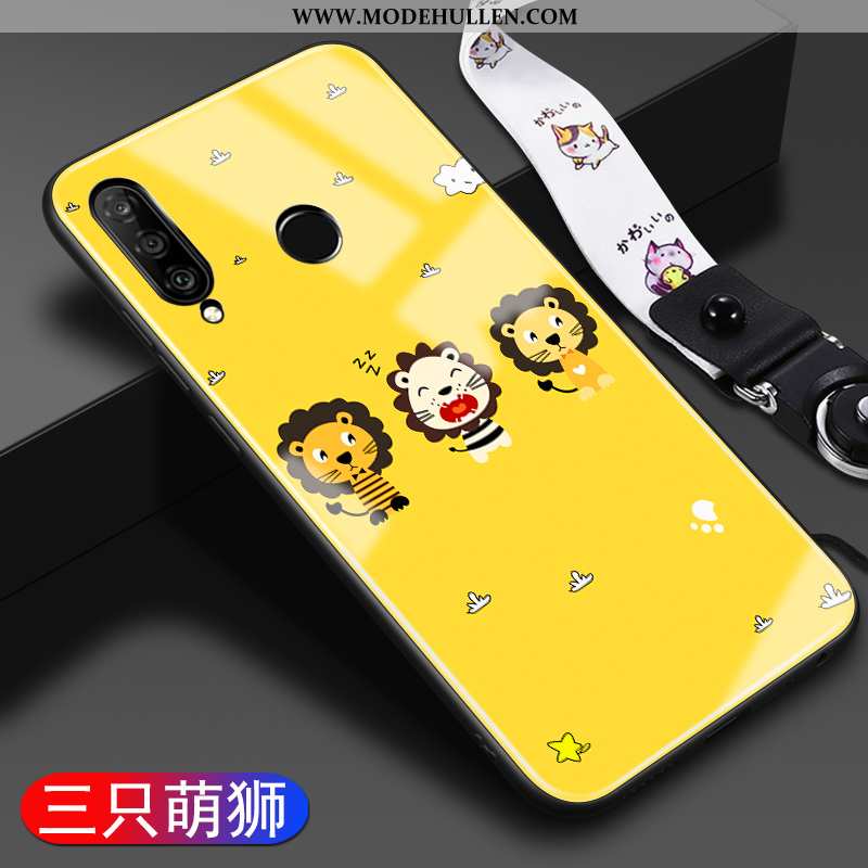 Hülle Huawei P30 Lite Xl Karikatur Trend Schwer Case Handy Glas Gelbe