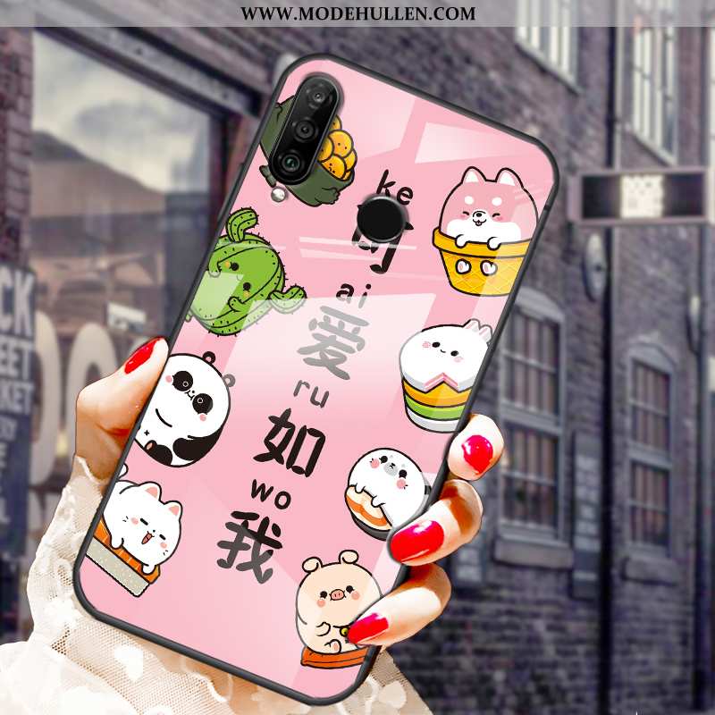 Hülle Huawei P30 Lite Xl Mode Karikatur Nette Netto Rot Schutz Case Rosa