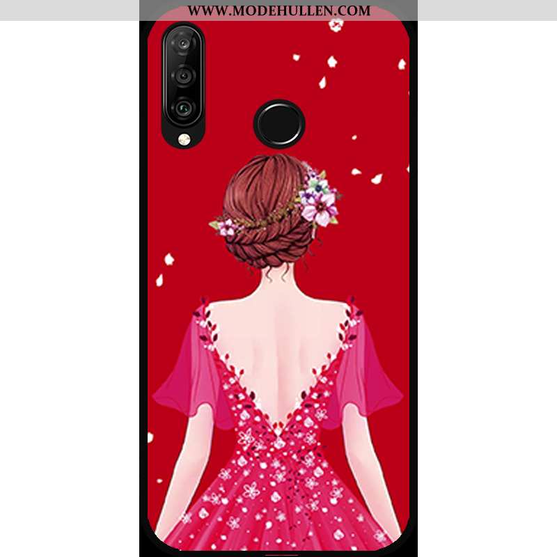 Hülle Huawei P30 Lite Xl Trend Handy Rot Einfassung Neu Case Rote