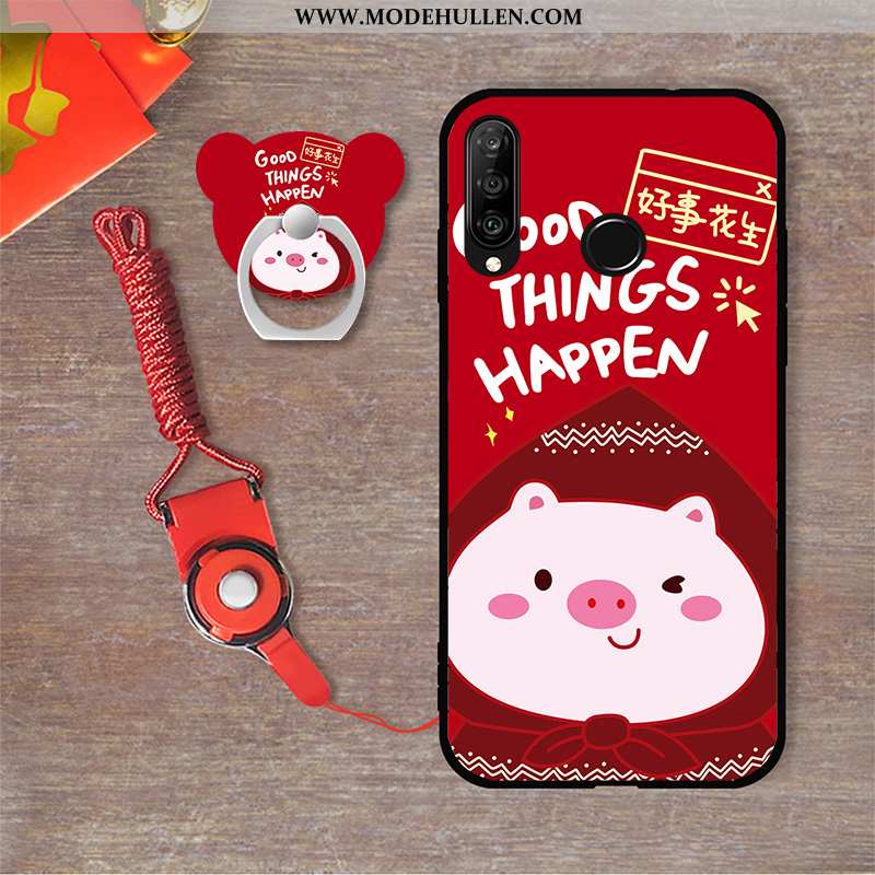 Hülle Huawei P30 Lite Xl Trend Handy Rot Einfassung Neu Case Rote