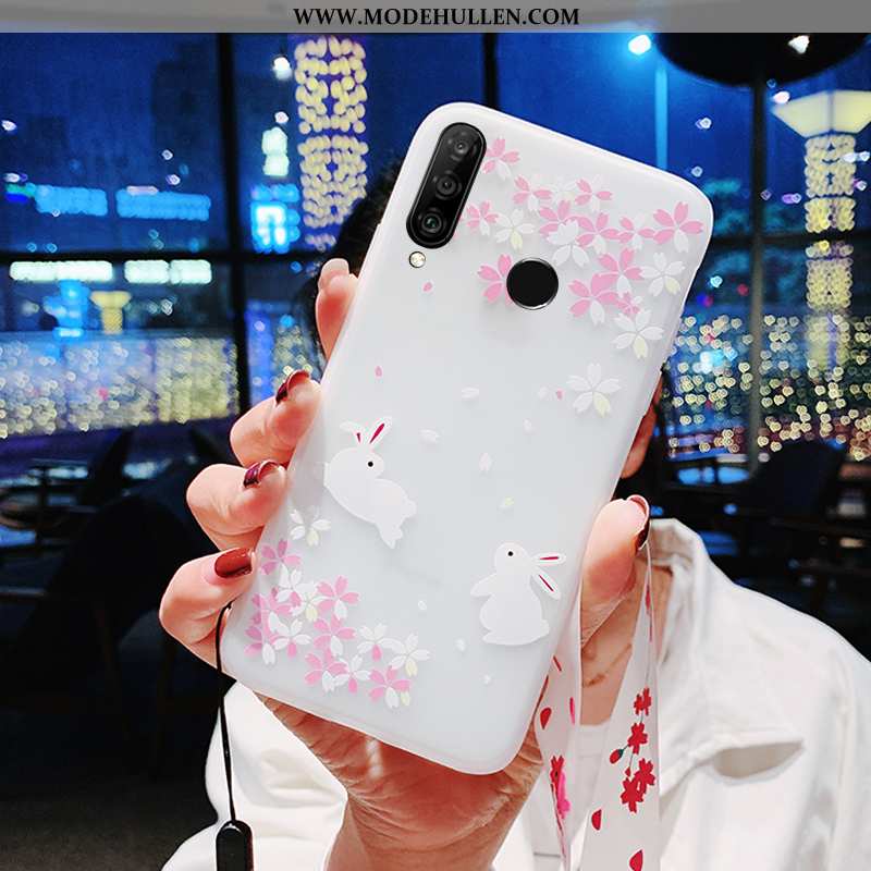 Hülle Huawei P30 Lite Xl Trend Weiche Hängende Verzierungen Weiß Anti-sturz Case Weiße