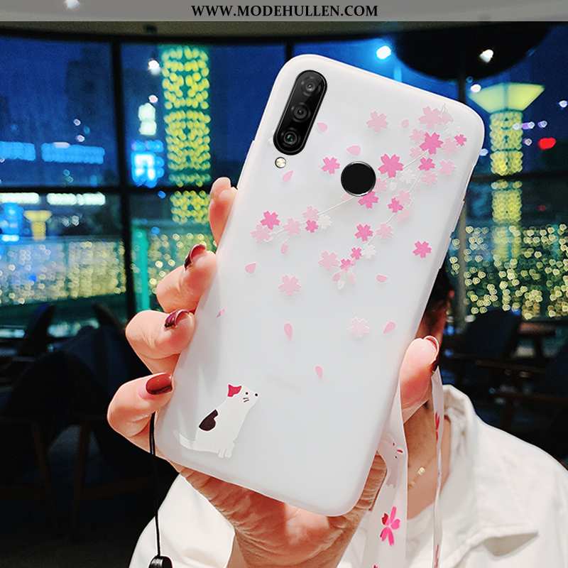 Hülle Huawei P30 Lite Xl Trend Weiche Hängende Verzierungen Weiß Anti-sturz Case Weiße