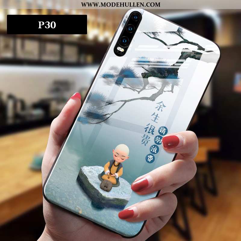 Hülle Huawei P30 Persönlichkeit Karikatur Nette Trend Anti-sturz Case Weiche Grau