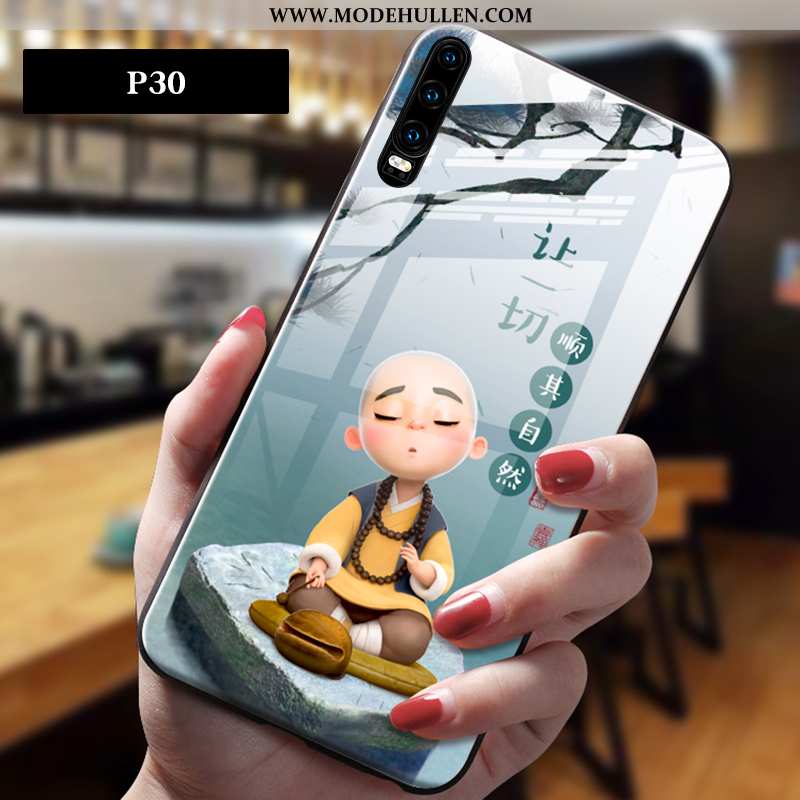 Hülle Huawei P30 Persönlichkeit Karikatur Nette Trend Anti-sturz Case Weiche Grau