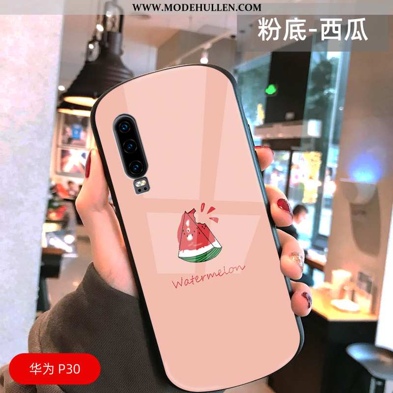 Hülle Huawei P30 Persönlichkeit Kreativ Karikatur Anti-sturz Bogen Netto Rot Trend Gelbe