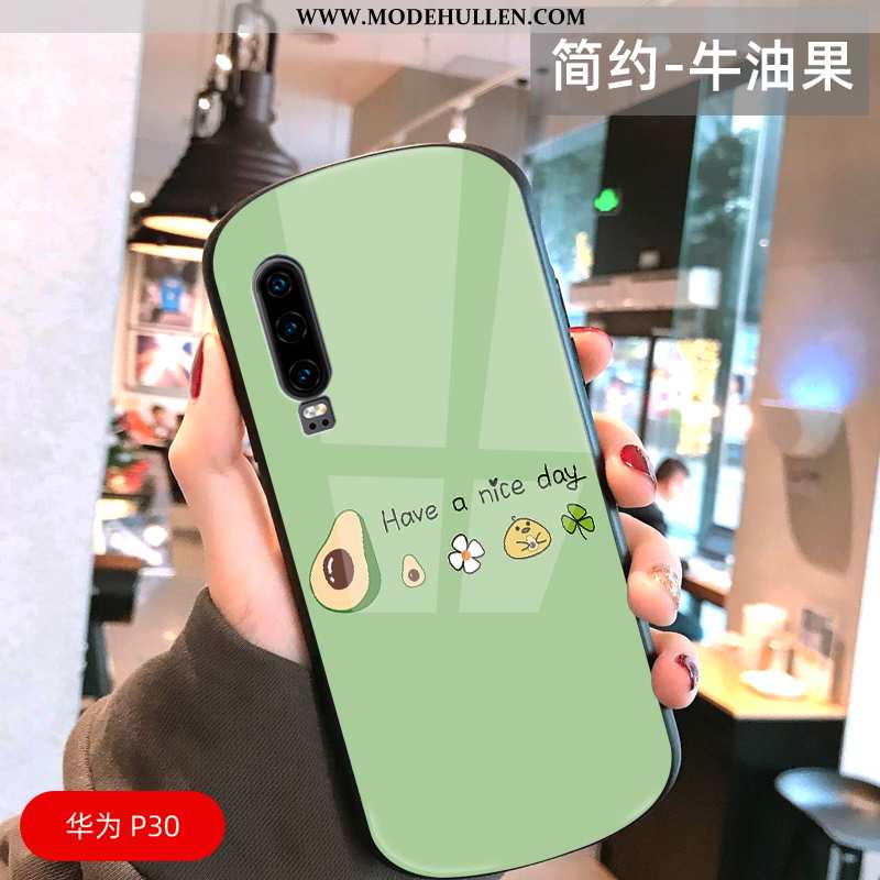 Hülle Huawei P30 Persönlichkeit Kreativ Karikatur Anti-sturz Bogen Netto Rot Trend Gelbe