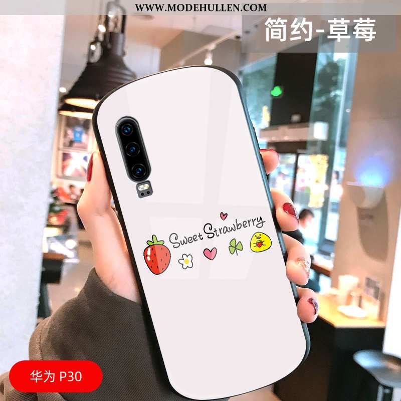 Hülle Huawei P30 Persönlichkeit Kreativ Karikatur Anti-sturz Bogen Netto Rot Trend Gelbe