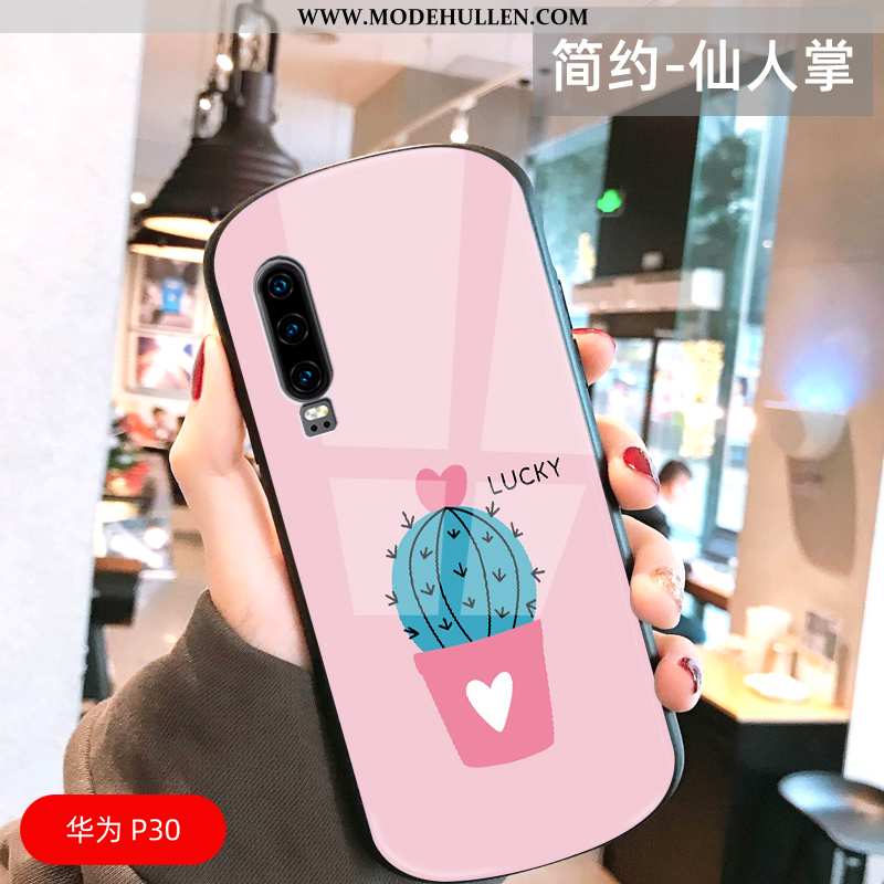 Hülle Huawei P30 Persönlichkeit Kreativ Karikatur Anti-sturz Bogen Netto Rot Trend Gelbe