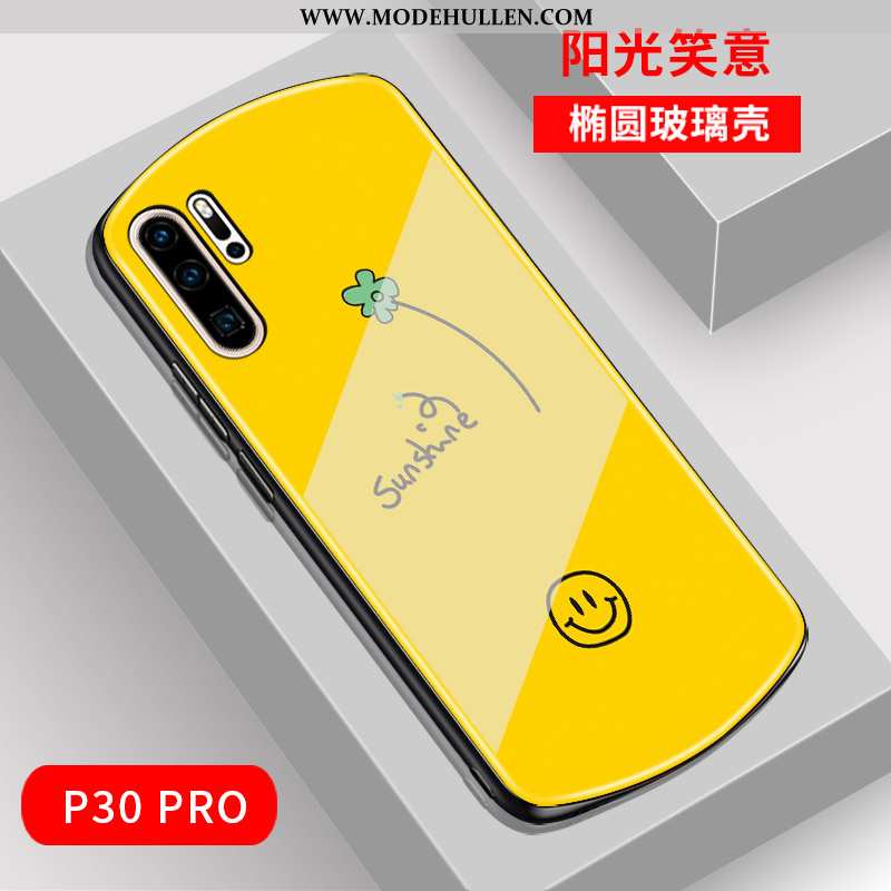 Hülle Huawei P30 Pro Karikatur Nette Spiegel Handy Glas Bogen Grün