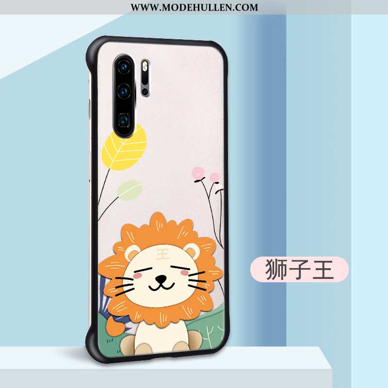 Hülle Huawei P30 Pro Karikatur Trend Schwer Persönlichkeit Nubuck Grenze Beige