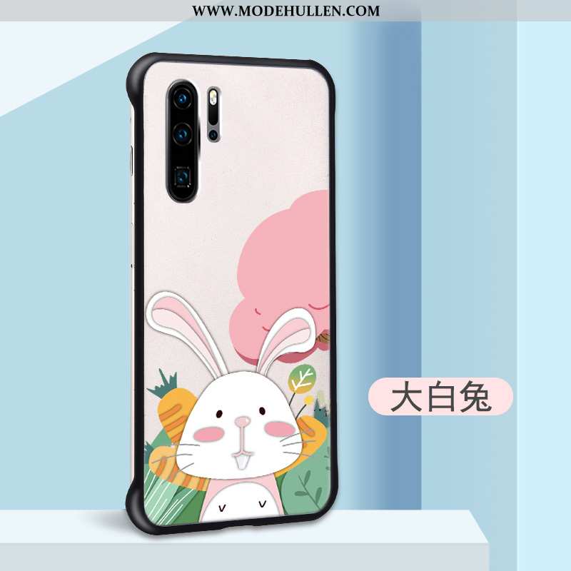 Hülle Huawei P30 Pro Karikatur Trend Schwer Persönlichkeit Nubuck Grenze Beige