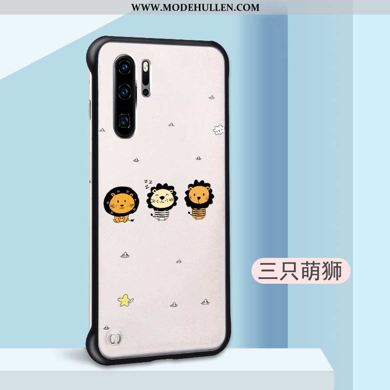 Hülle Huawei P30 Pro Karikatur Trend Schwer Persönlichkeit Nubuck Grenze Beige