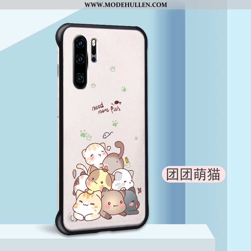 Hülle Huawei P30 Pro Karikatur Trend Schwer Persönlichkeit Nubuck Grenze Beige