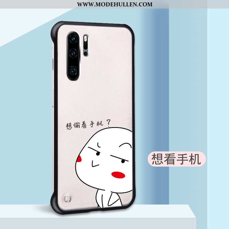 Hülle Huawei P30 Pro Karikatur Trend Schwer Persönlichkeit Nubuck Grenze Beige