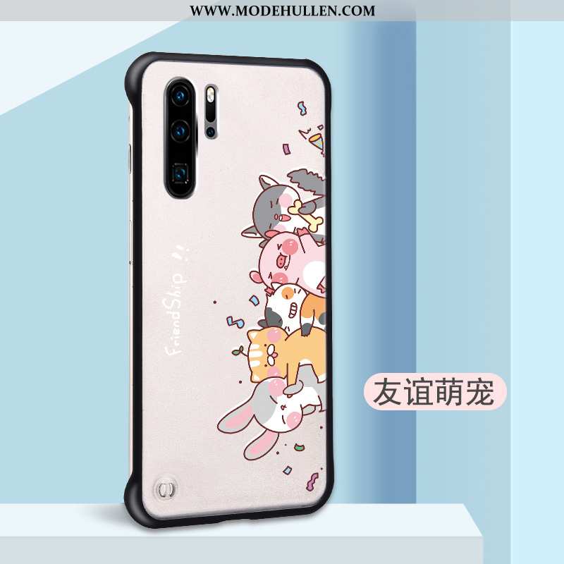 Hülle Huawei P30 Pro Karikatur Trend Schwer Persönlichkeit Nubuck Grenze Beige