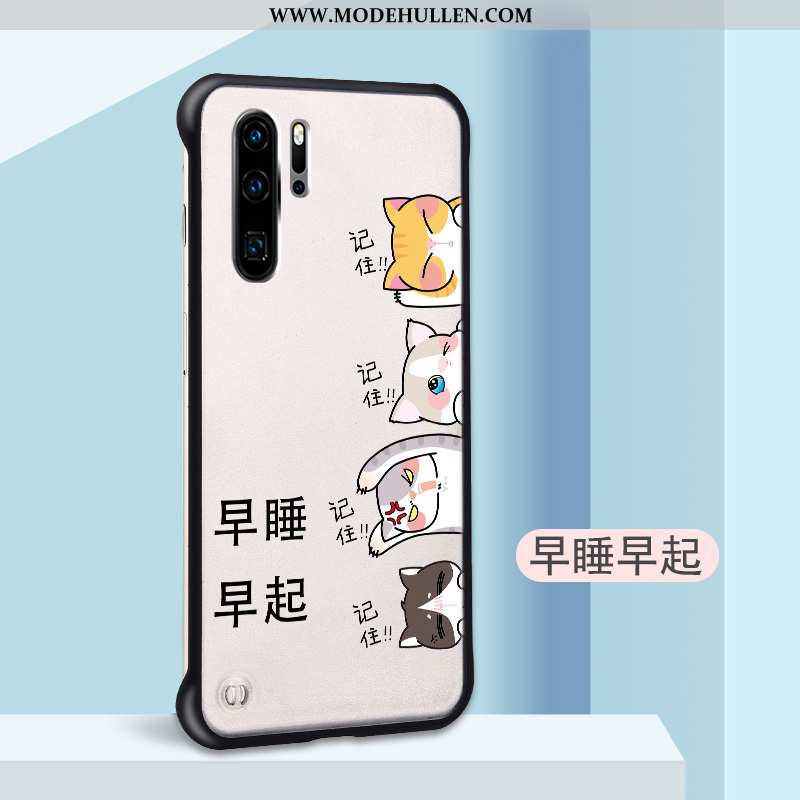 Hülle Huawei P30 Pro Karikatur Trend Schwer Persönlichkeit Nubuck Grenze Beige