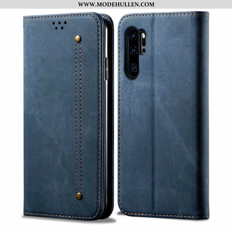 Hülle Huawei P30 Pro Lederhülle Schutz Clamshell Case Alles Inklusive Braun Business