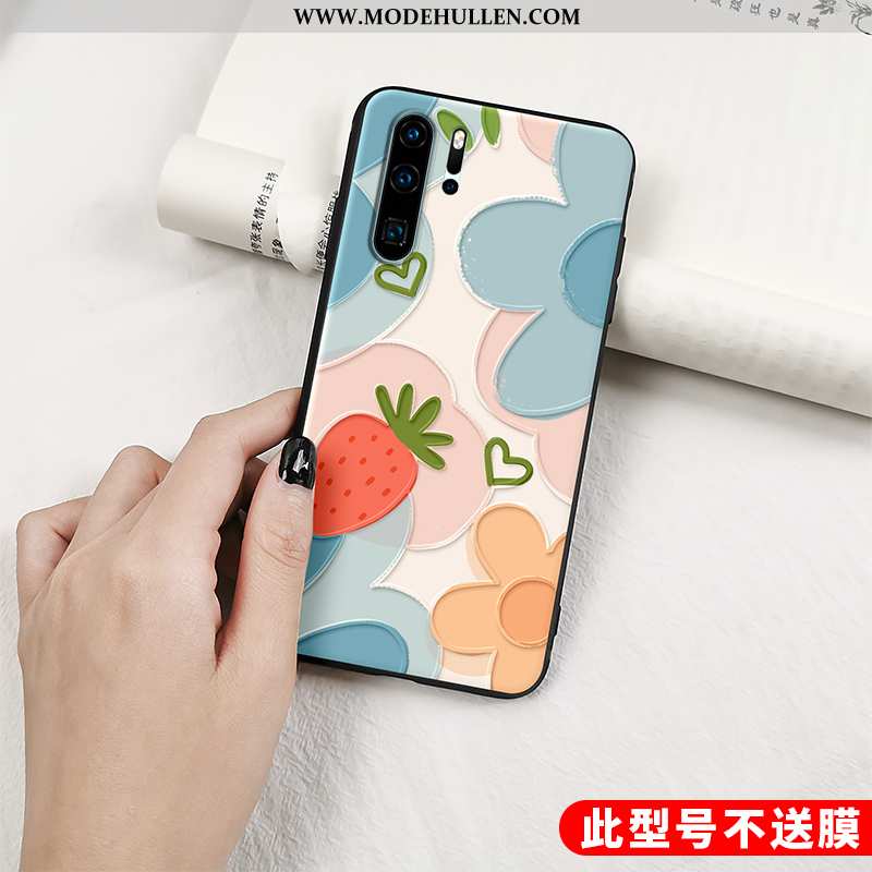 Hülle Huawei P30 Pro Nette Trend Weiche Case Handy Frucht Prägung Orange