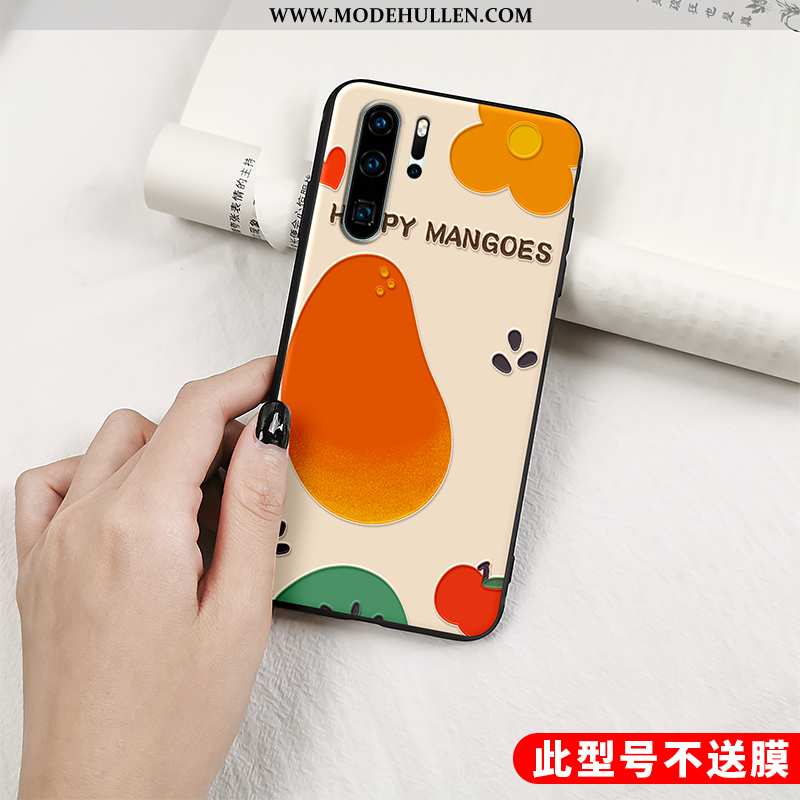 Hülle Huawei P30 Pro Nette Trend Weiche Case Handy Frucht Prägung Orange