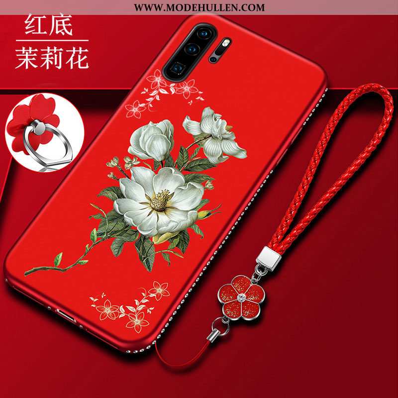Hülle Huawei P30 Pro Nubuck Weiche Anti-sturz Einfassung Schutz Handy Rote