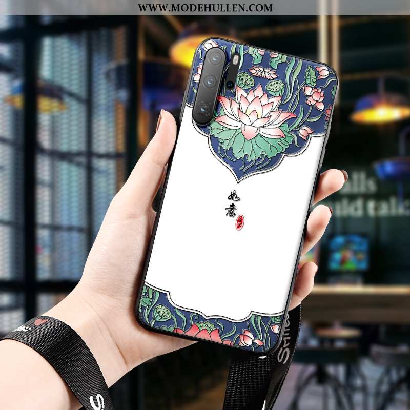 Hülle Huawei P30 Pro Prägung Retro Kreativ Anti-sturz Chinesische Art Persönlichkeit Case Weiße
