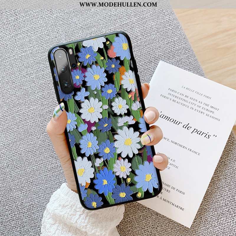 Hülle Huawei P30 Pro Prägung Super Blumen Case Neu Mini Anti-sturz Grün