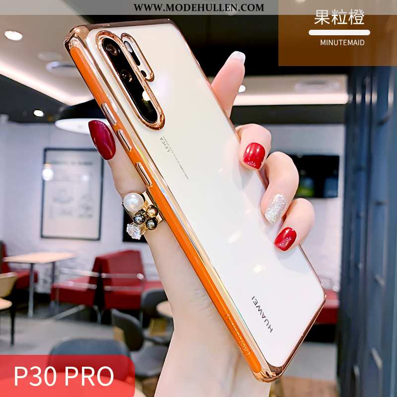 Hülle Huawei P30 Pro Super Weiche Orange Silikon Transparent Alles Inklusive Weiß Weiße
