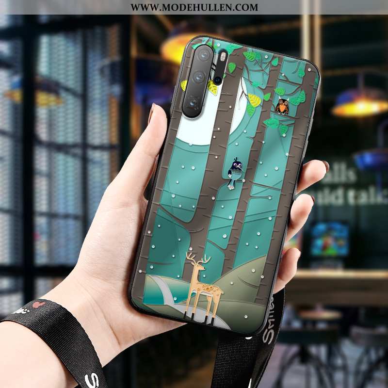 Hülle Huawei P30 Pro Weiche Silikon Persönlichkeit Nubuck Trend Schutz Nette Grün