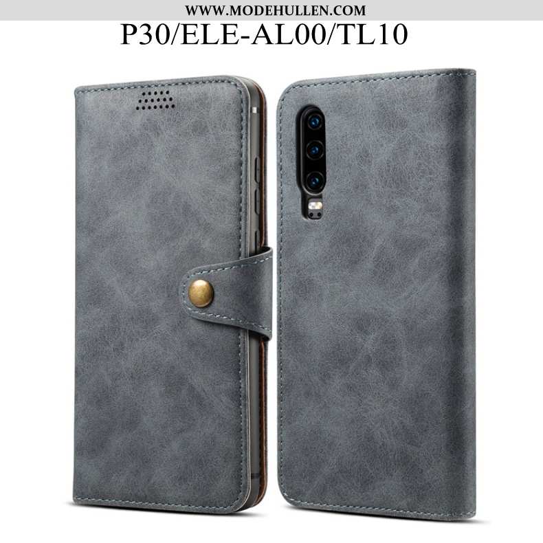 Hülle Huawei P30 Schutz Lederhülle Alles Inklusive Folio Rot Case Rote