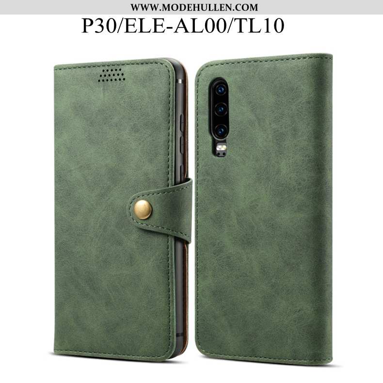 Hülle Huawei P30 Schutz Lederhülle Alles Inklusive Folio Rot Case Rote