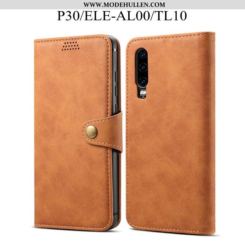 Hülle Huawei P30 Schutz Lederhülle Alles Inklusive Folio Rot Case Rote