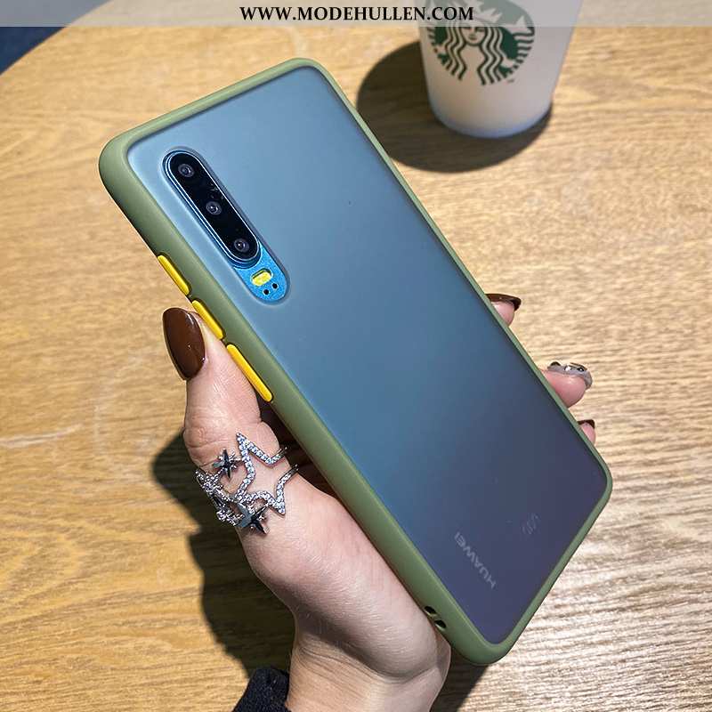 Hülle Huawei P30 Schutz Nubuck Liebhaber Case Orange Anti-sturz