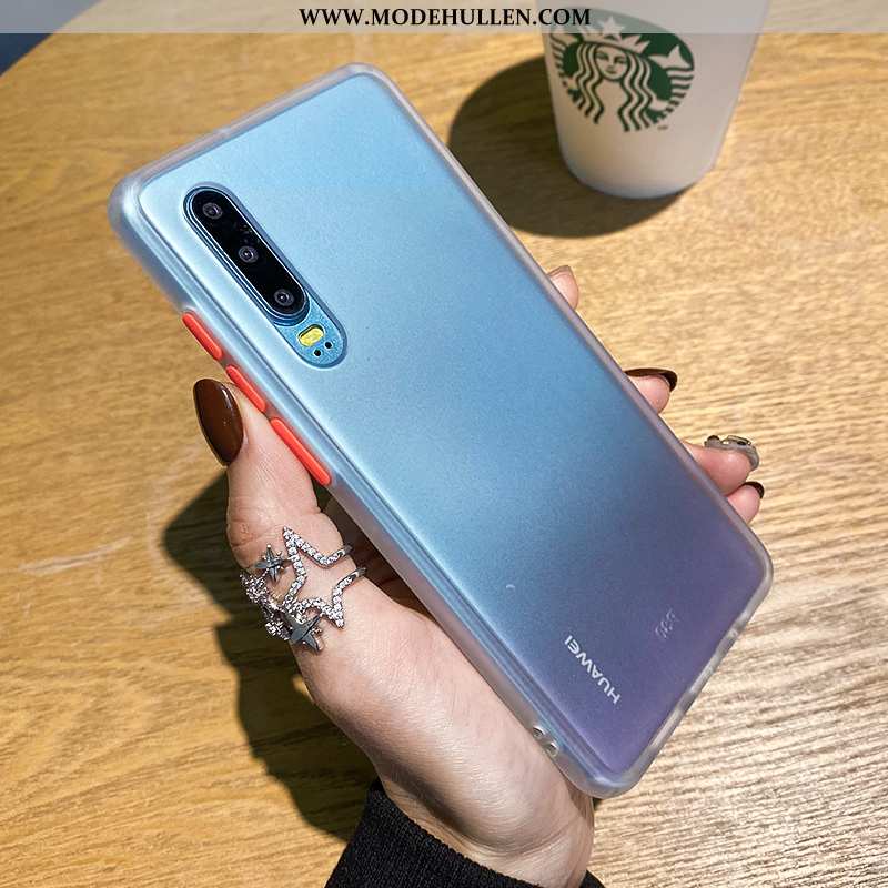 Hülle Huawei P30 Schutz Nubuck Liebhaber Case Orange Anti-sturz