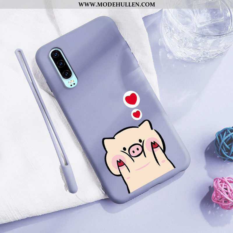 Hülle Huawei P30 Super Dünne Silikon Anti-sturz Handy Karikatur Case Rote