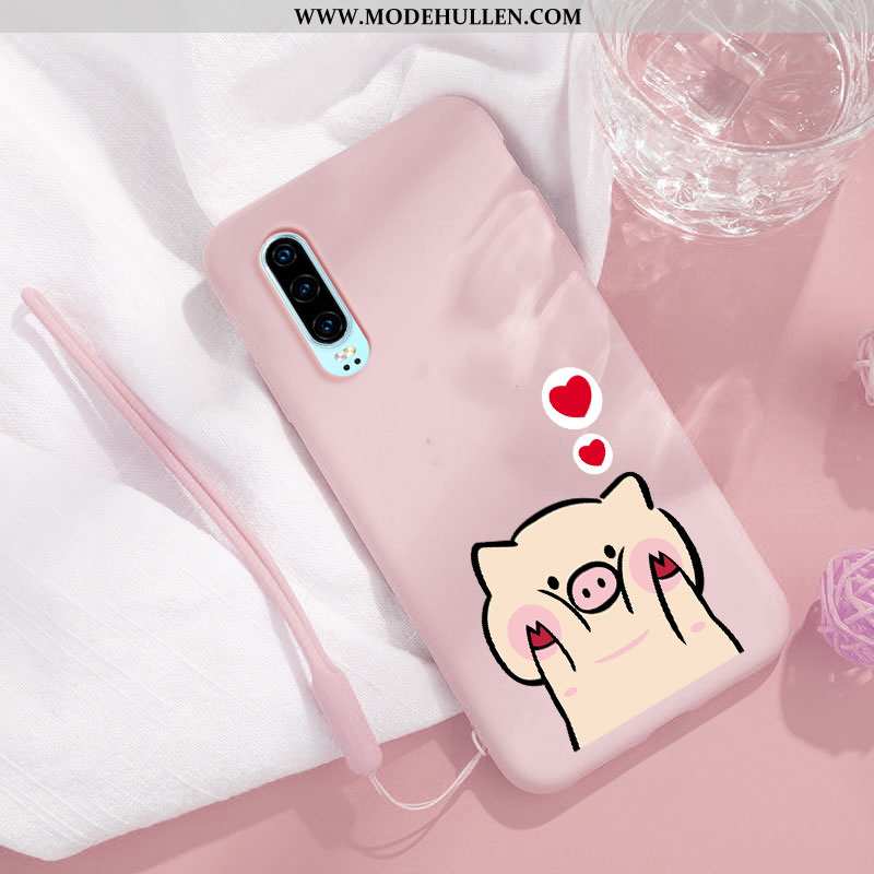 Hülle Huawei P30 Super Dünne Silikon Anti-sturz Handy Karikatur Case Rote