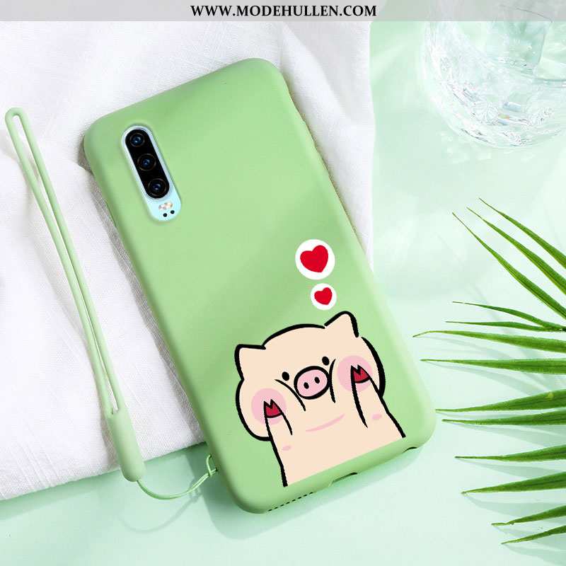 Hülle Huawei P30 Super Dünne Silikon Anti-sturz Handy Karikatur Case Rote