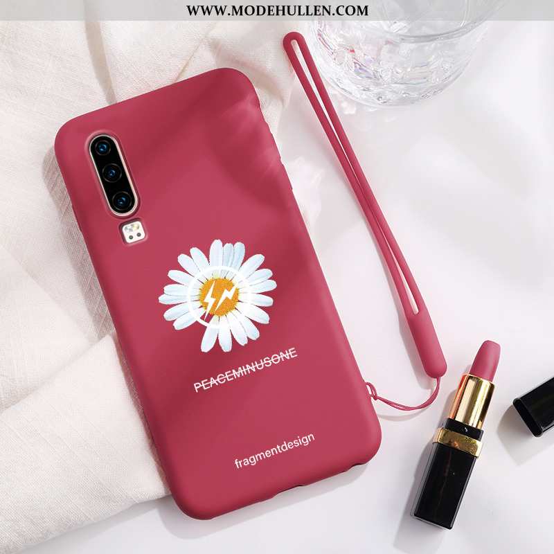 Hülle Huawei P30 Trend Super Handy Anti-sturz Persönlichkeit Chrysanthemes Blau