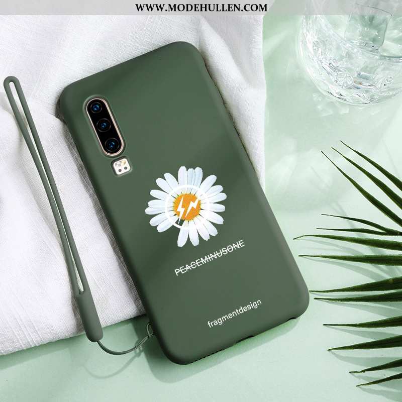 Hülle Huawei P30 Trend Super Handy Anti-sturz Persönlichkeit Chrysanthemes Blau