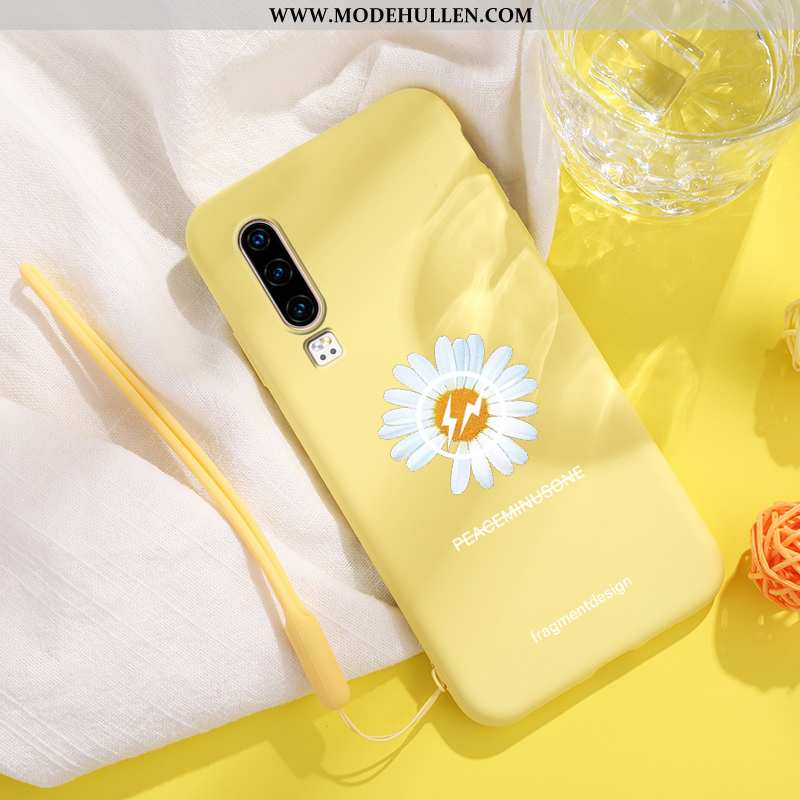 Hülle Huawei P30 Trend Super Handy Anti-sturz Persönlichkeit Chrysanthemes Blau