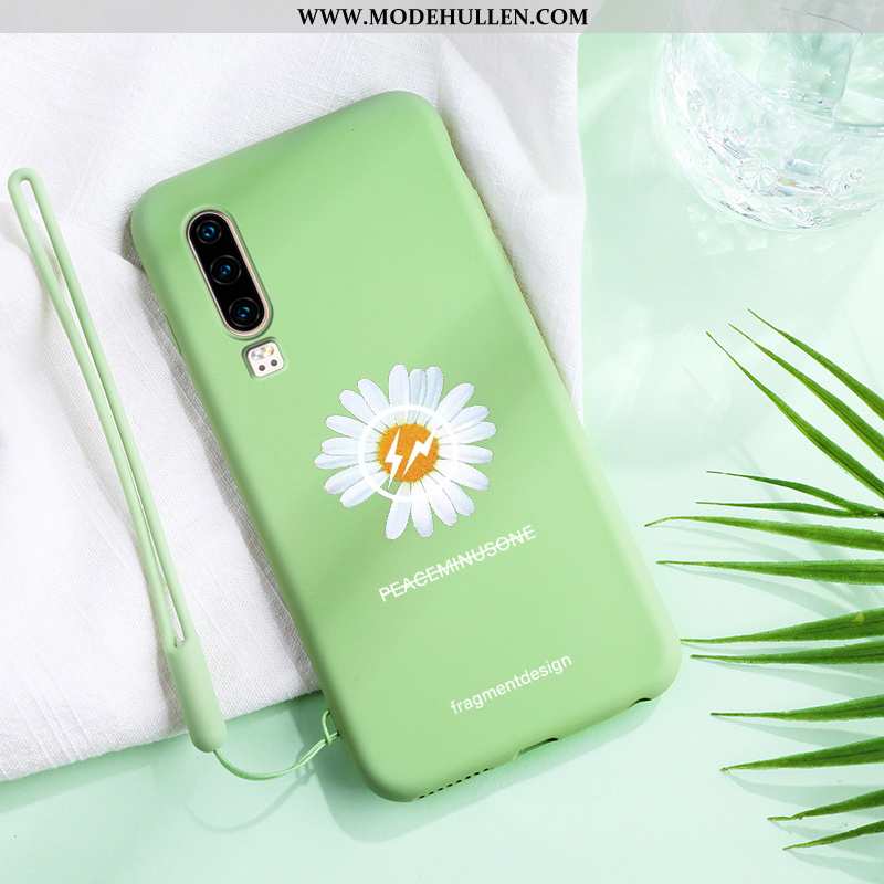 Hülle Huawei P30 Trend Super Handy Anti-sturz Persönlichkeit Chrysanthemes Blau